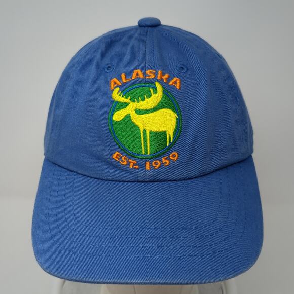 Alaska EST. 1959 Strapback Baseball Cap Blue OS Adjustable Impact Merchandise - Picture 2 of 10